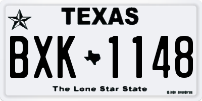 TX license plate BXK1148
