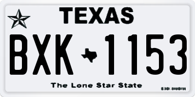 TX license plate BXK1153