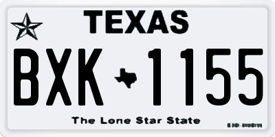 TX license plate BXK1155