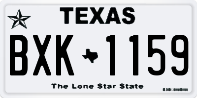 TX license plate BXK1159