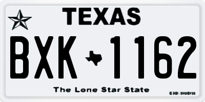 TX license plate BXK1162
