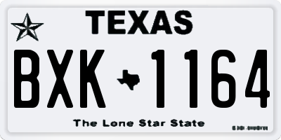 TX license plate BXK1164