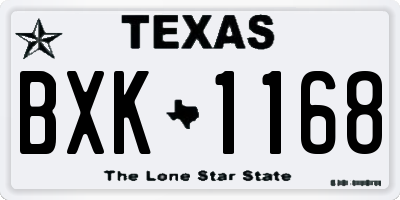 TX license plate BXK1168