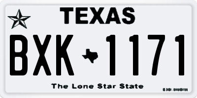 TX license plate BXK1171