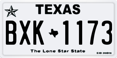 TX license plate BXK1173