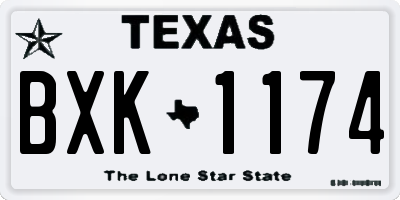 TX license plate BXK1174