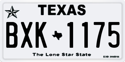 TX license plate BXK1175