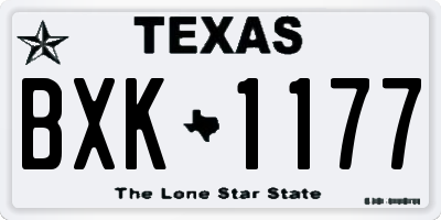 TX license plate BXK1177