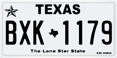 TX license plate BXK1179