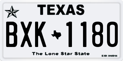 TX license plate BXK1180