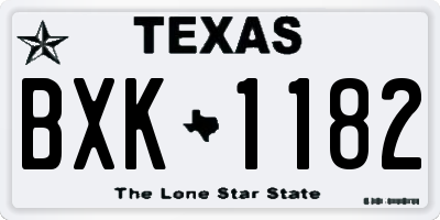 TX license plate BXK1182