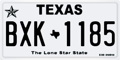 TX license plate BXK1185
