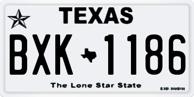 TX license plate BXK1186