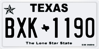 TX license plate BXK1190