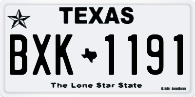 TX license plate BXK1191