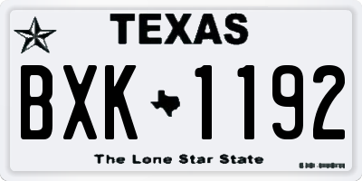 TX license plate BXK1192