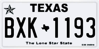 TX license plate BXK1193