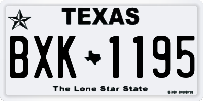 TX license plate BXK1195