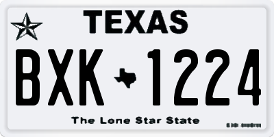 TX license plate BXK1224
