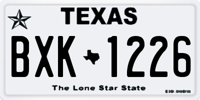 TX license plate BXK1226