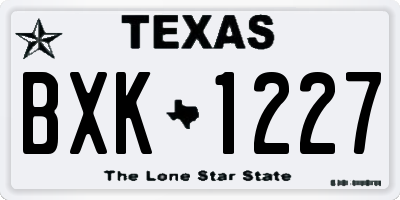 TX license plate BXK1227