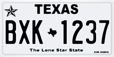 TX license plate BXK1237