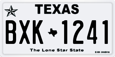 TX license plate BXK1241