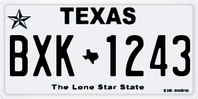 TX license plate BXK1243