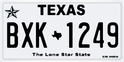 TX license plate BXK1249