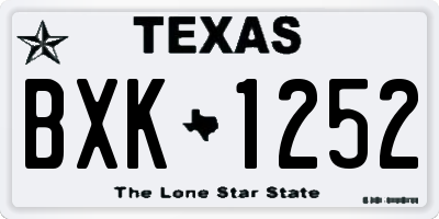 TX license plate BXK1252