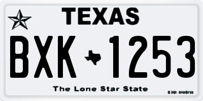 TX license plate BXK1253