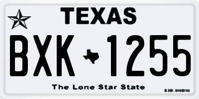 TX license plate BXK1255