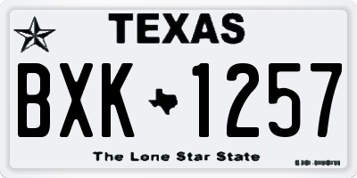 TX license plate BXK1257