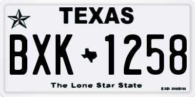 TX license plate BXK1258