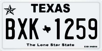 TX license plate BXK1259