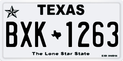 TX license plate BXK1263