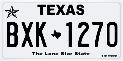 TX license plate BXK1270