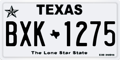 TX license plate BXK1275