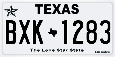 TX license plate BXK1283