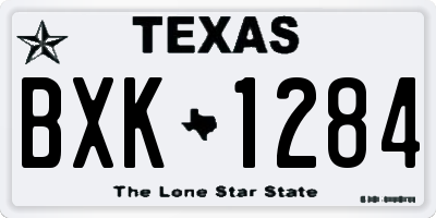 TX license plate BXK1284