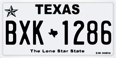 TX license plate BXK1286