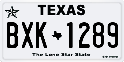 TX license plate BXK1289