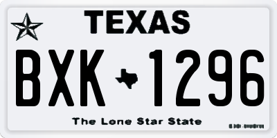TX license plate BXK1296