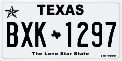 TX license plate BXK1297