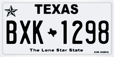 TX license plate BXK1298