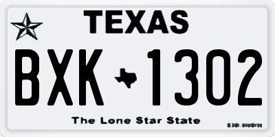 TX license plate BXK1302