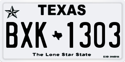 TX license plate BXK1303