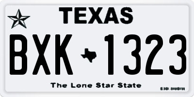 TX license plate BXK1323
