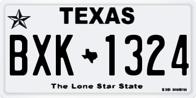 TX license plate BXK1324