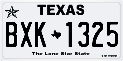 TX license plate BXK1325